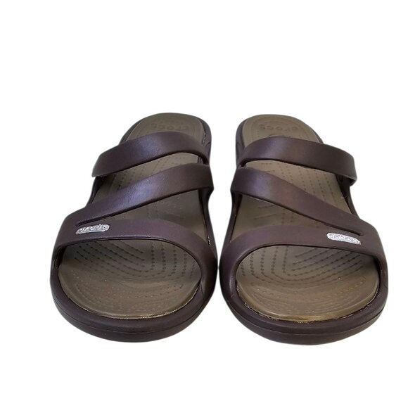 CROCS Womens Patricia Strappy Slip On Sandals, Brown, Comfort, Size 10 - Picture 3 of 10